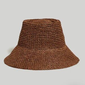 Madewell Lantern Straw Hat in Brown Hat size M/L NWT: Resort Bohemian